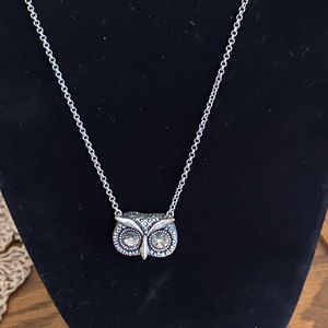 FOSSIL BRAND OWL ADJUSTABLE NECKLACE.